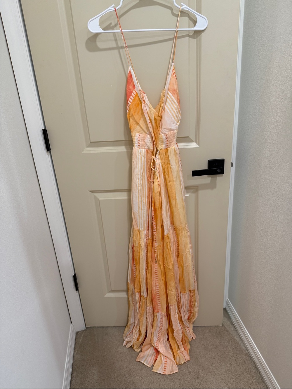 NWT Elan Peach and Pink Coral Striped Strovia Maxi Dress in SMALL - Picture 13 of 15